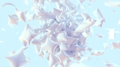 Explosion of down pillows and feathers Stock Footage 264771317