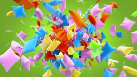 Explosion of down pillows and feathers Video stock 264827988