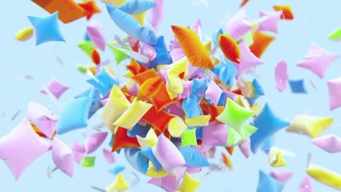 Explosion of down pillows and feathers Stock-Footage 264828202
