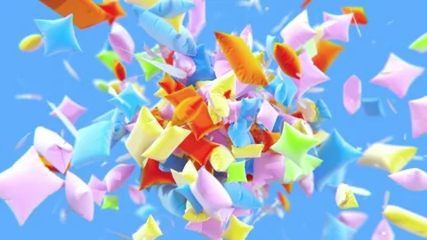 Explosion of down pillows and feathers Stock-Footage 264828203