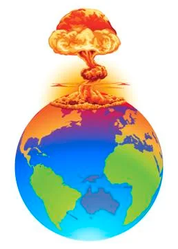 Explosion earth disaster concept イラスト素材