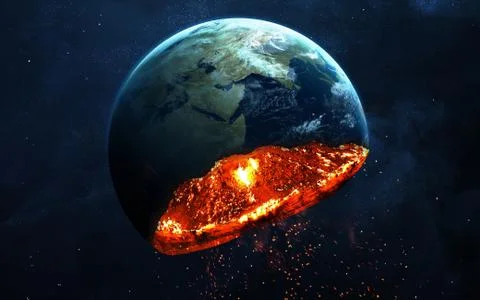 Explosion of Earth planet Stock Photos