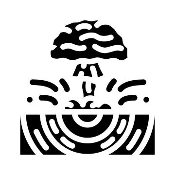 Explosion earthquake disaster glyph icon vector illustration Ilustración de archivo