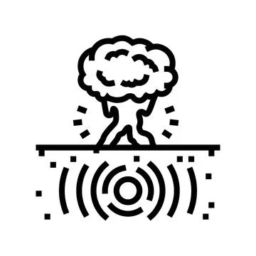 Explosion earthquake disaster line icon vector illustration Ilustración de archivo