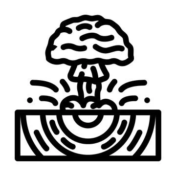 Explosion earthquake disaster line icon vector illustration Ilustración de archivo