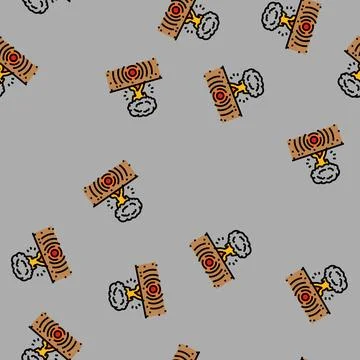 Explosion earthquake disaster vector seamless pattern Illustrazione stock