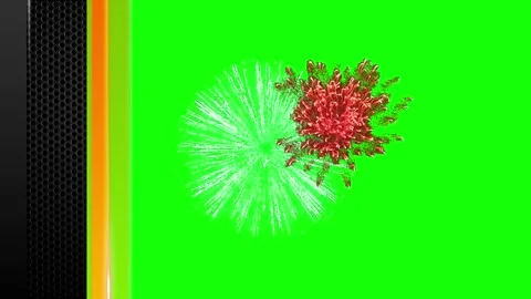 Explosion effect on green screen. Dynamic blast animation for video editing Stock Footage 340715904