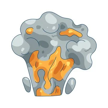 Explosion effect with smoke and fire Illustrazione stock