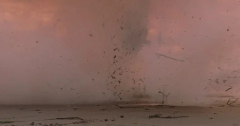Explosion elements in water and sand Stock Footage 73255776