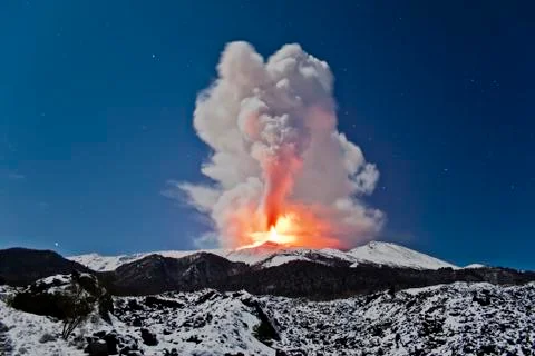 Explosion Etna Stock Photos