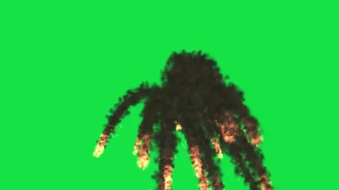 Explosion Explode Blast Animation Effect On Green Screen Background Video stock 303446348