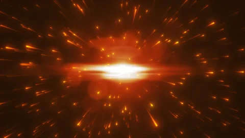 An explosion of an extinguished star in space with many comets. Magical delux Stock Footage 253810769