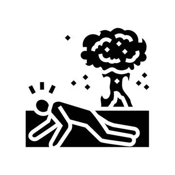 Explosion fall man accident glyph icon vector illustration Illustrazione stock