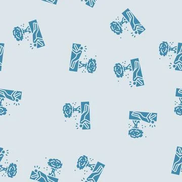 Explosion fall man accident glyph seamless pattern Stock Illustration