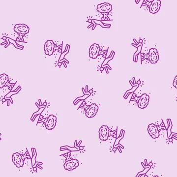 Explosion fall man accident line seamless pattern Stock Illustration