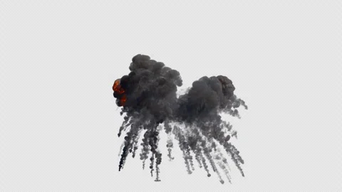 Explosion with falling trails on transp... | Stock Video | Pond5