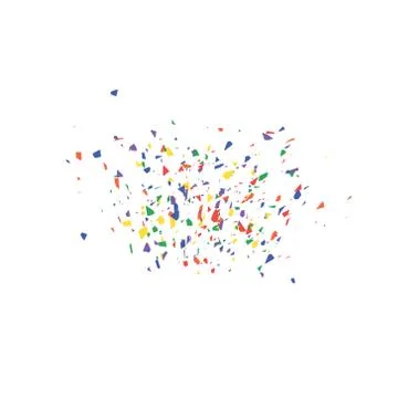An explosion of festive confetti. Many falling carnival confetti for design. イラスト素材