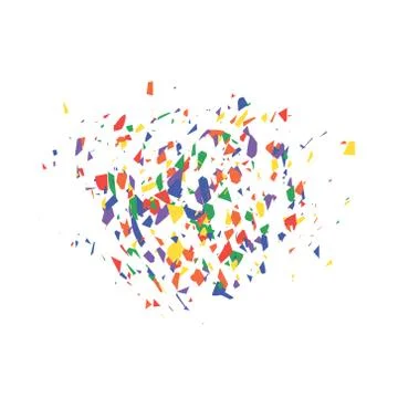 An explosion of festive confetti. Many falling carnival confetti for design. イラスト素材