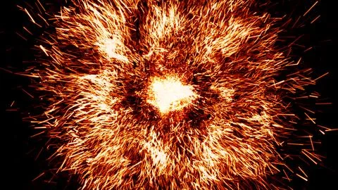 Explosion fire abstract 4k Stock Illustration