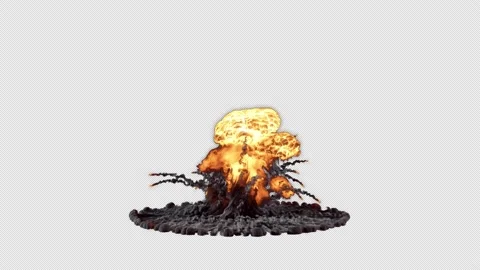 Explosion Fire with Alpha Stock Footage 182311839