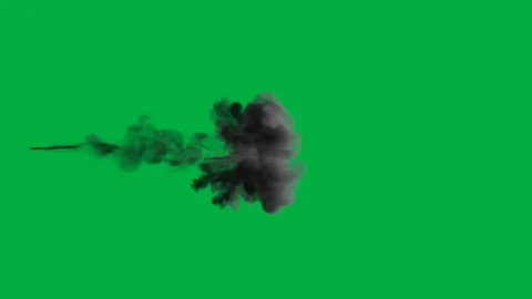 Explosion with Fire and Smoke Column Green Screen Graphic Element Stock Footage 121206265