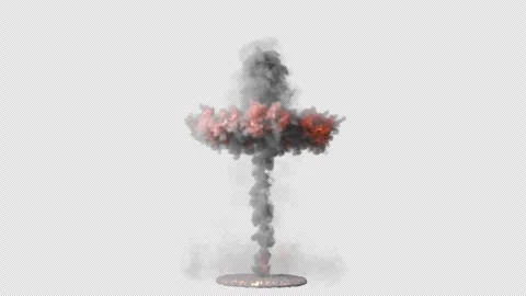 Explosion with fire and smoke on transparent background Stock Footage 317189487