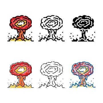 Explosion fire color icon minimal vector 库存插图