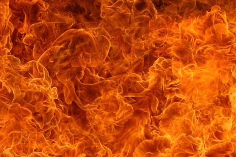 The explosion of fire at full frame is hot. Stock Photos