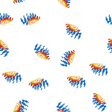 Explosion fire isometric icon seamless pattern Illustrazione stock