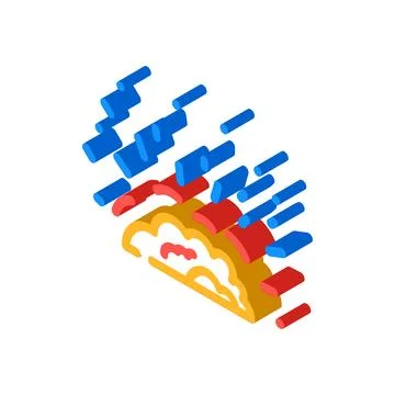 Explosion fire isometric icon vector illustration 스톡 일러스트