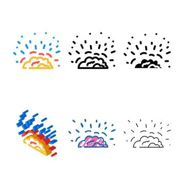 Explosion fire types color icon vector 库存插图