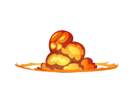 Explosion with fire, vector illustration for game design, isolated on white イラスト素材