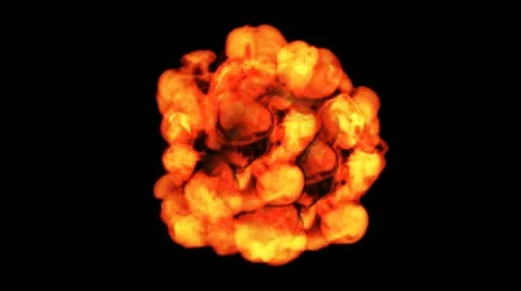 Explosion fireballs (matte) Stock Footage 12025070