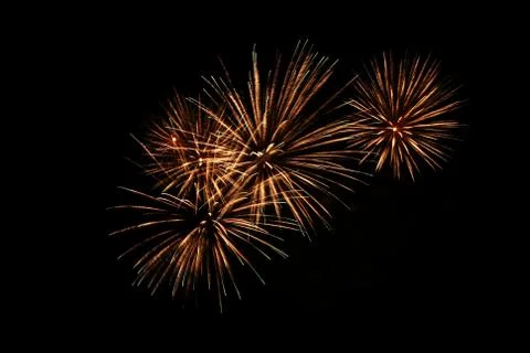 Explosion firework on black background Stock Photos