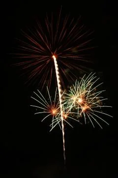 Explosion firework on black background Foto stock