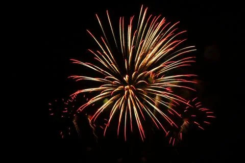 Explosion firework on the night 库存照片