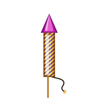 Explosion firework rocket cartoon vector illustration Stock Illustration