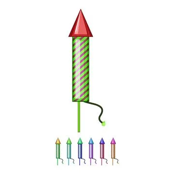 Explosion firework rocket cartoon vector graphic イラスト素材
