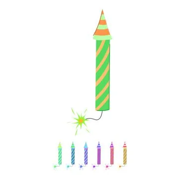 Explosion firework rocket vector cartoon graphic イラスト素材