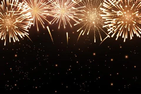 Explosion of Fireworks Background, New Year Celebration, Vector Illustration Stock Illustration