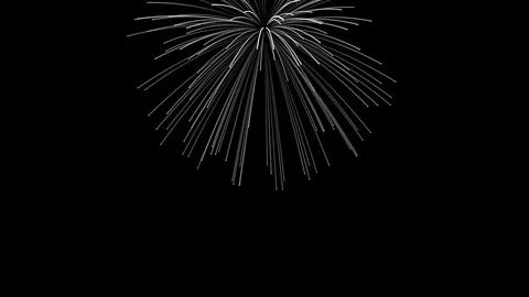 Explosion of fireworks with long falling particles. Abstract festive for adve Stock Illustration