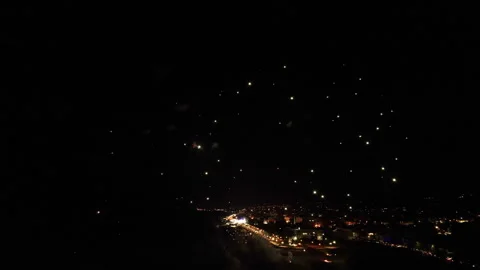 Explosion of fireworks over the sea Video stock 327067150