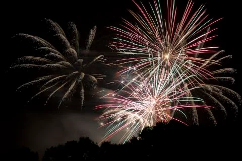 Explosion of fireworks. Stock Photos