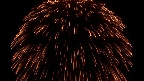 Explosion of fireworks in sky at night, 3d render Stock Illustration
