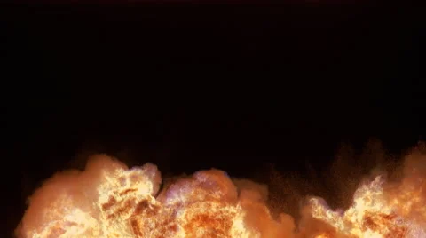 Explosion of flames expanding to fill frame before rising out of view Stock Footage 59523617