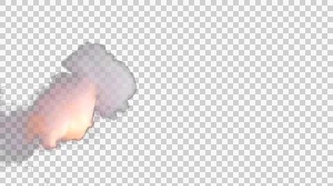 Explosion Flash With Smoke Alpha Matte Stock Footage 48631827
