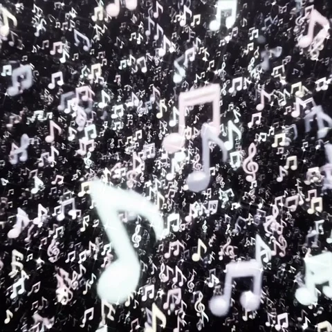 Explosion of Flying Musical Notes and Abstract Mandala Pattern Stock Footage 336916157