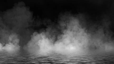 Explosion fog on isolated black background. Experiment chemistry smoke . The  Stock Illustration