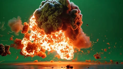 Explosion footage green screen 4k, 3D Animation, Ultra High Definition, 4k video Video stock 285718916