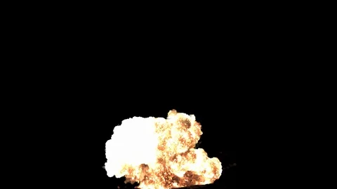 Explosion With Fracture Front Side With Alpha Stock Footage 119198875